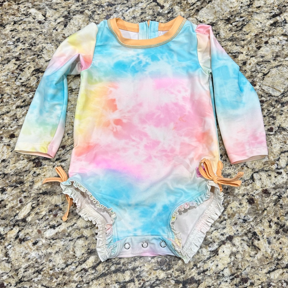 Ruffle Butts Tie Dye one piece 18-24 months